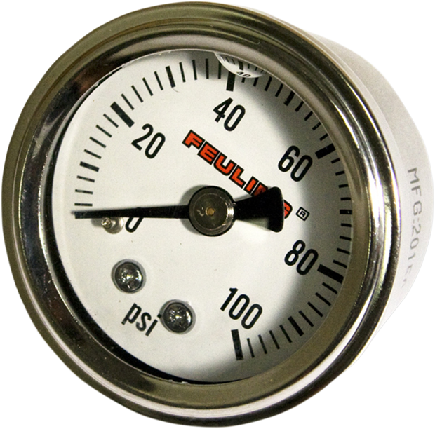 Liquid Filled Oil Pressure Gauge - 1.5" Dial - 1/8" Back Port - White Face