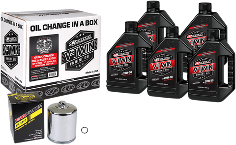 Quick Change M8 Synthetic 20W-50 Oil Change Kit - Chrome Filter