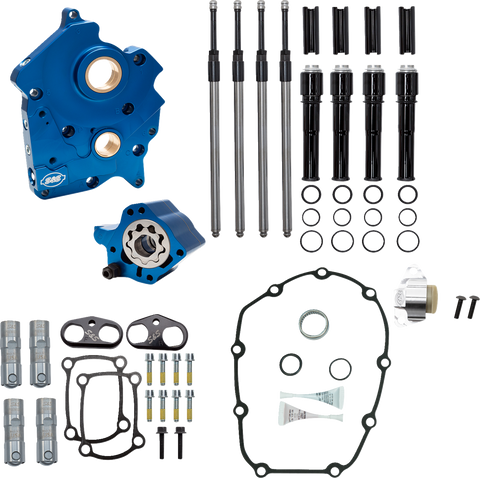 Cam Chest Kit without Cams - Chain Drive - Water Cooled - Black Pushrods - M8