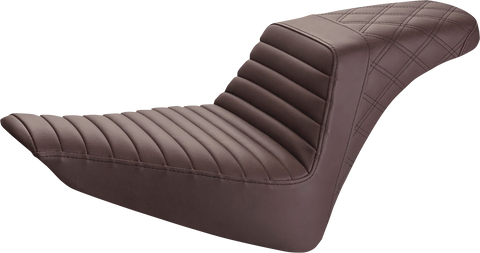 Step-Up Seat - Front Tuck-n-Roll/Rear Lattice Stitch - Brown