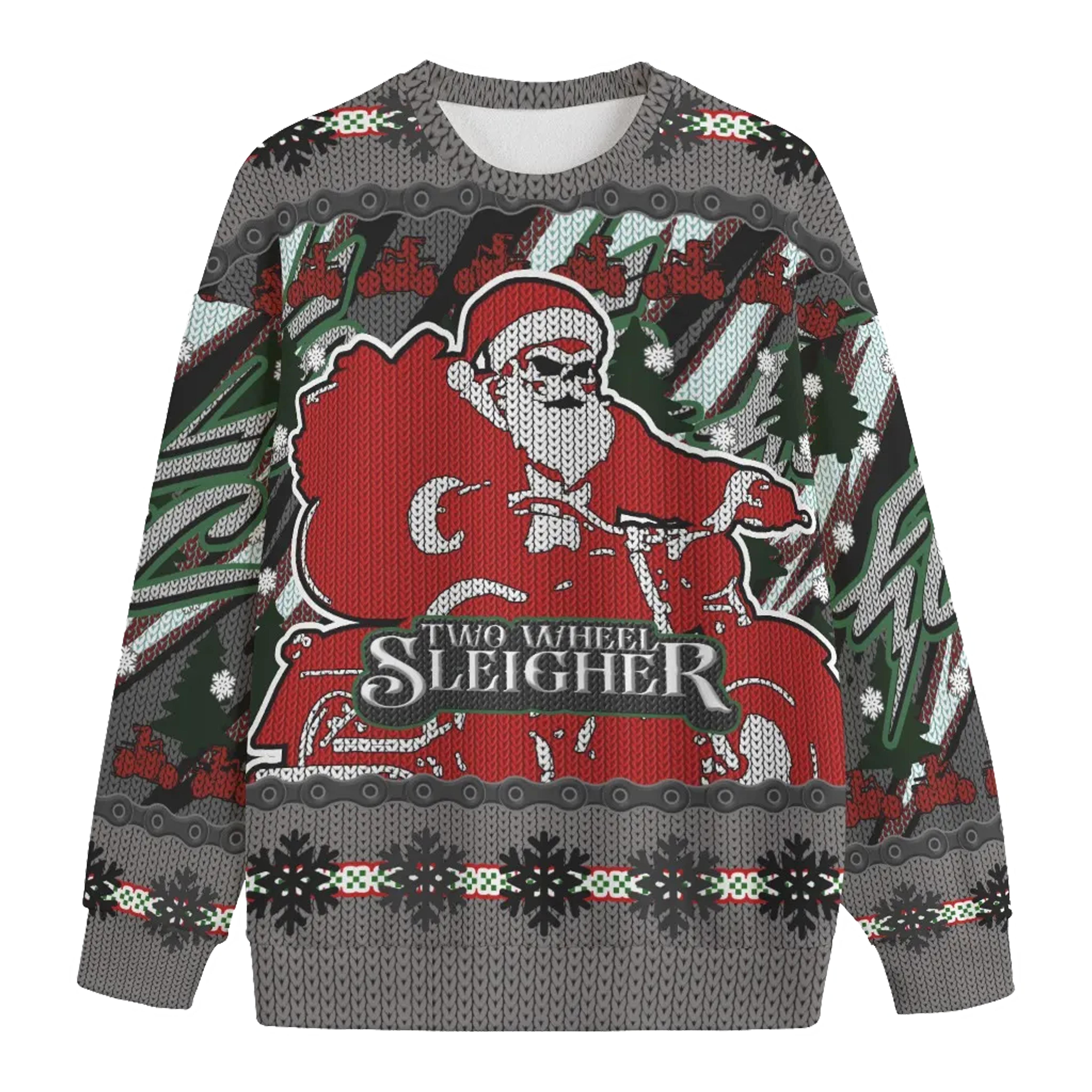 Two Wheel Slaeigher Ugly Sweater