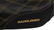 Pro Series SDC Performance Seat - Carbon Fiber/Lumbar Gripper - Gold Stitch - Dyna '06-'17