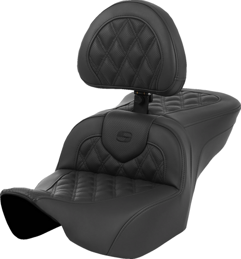Heated Roadsofa™ Seat - Lattice Stitch - w/ Backrest - FLT/FLH &