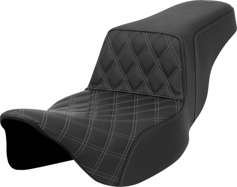 Step-Up Seat - Front Lattice Stitch - Gray Stitch - Extended Reach - FLH/FLT &