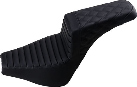 Step-Up Seat - Front Tuck-n-Roll/Rear Lattice Stitch - Black