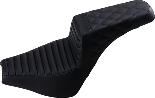 Step-Up Seat - Front Tuck-n-Roll/Rear Lattice Stitch - Black