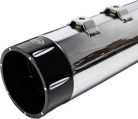 4-1/2" MK45 Performance Mufflers - Chrome with Black Tracer