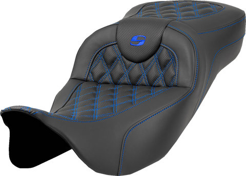 Extended Reach Roadsofa™ Seat - Lattice Stitch - Blue Stitch - without Backrest - FL &