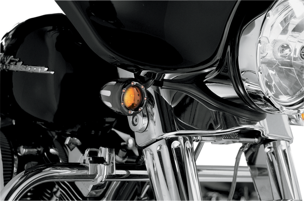 Turn Signals - LED - Deep Cut - Black/Amber - Amber Ring