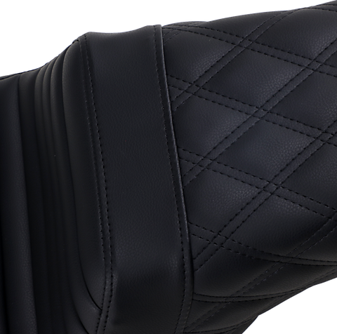 Step-Up Seat - Front Tuck-n-Roll/Rear Lattice Stitch - Black