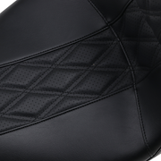 Outcast GT Seat - 2-Up - With Backrest - Black Double Diamond - Perforated - FL '08-'22