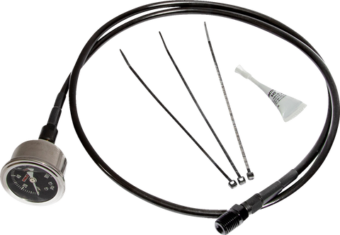Remote Oil Pressure Gauge/Line Kit - Black - M8