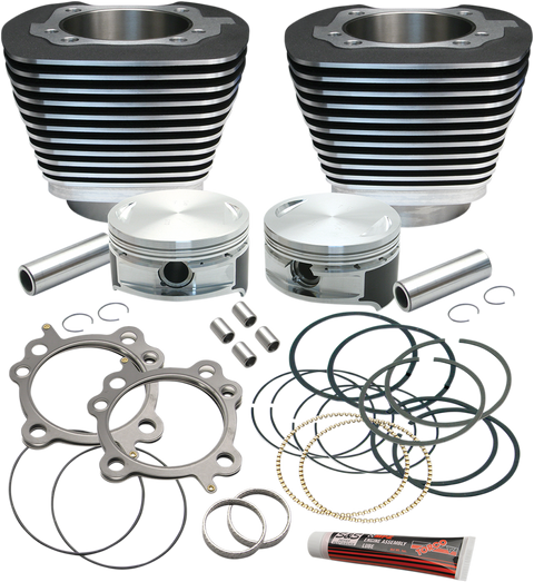 Cylinder & Piston Replacement for S&S 106" Stroker Kit - Black