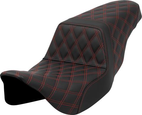 Step-Up Seat - Lattice Stitch - Red Stitch - FLH/FLT &