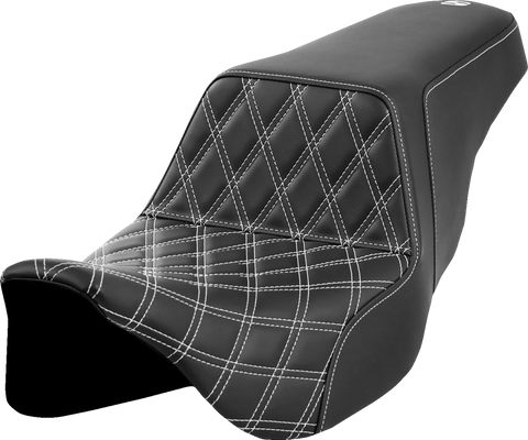Step-Up Seat - Front Lattice Stitch - White Stitch - FLH/FLT &