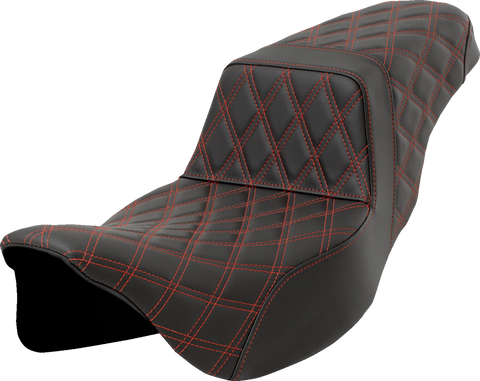 Step-Up Seat - Lattice Stitch - Red Stitch - Extended Reach - FLH/FLT &
