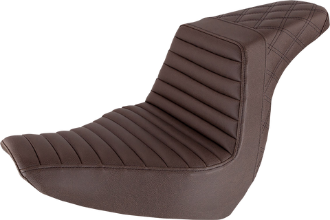 Step-Up Seat - Front Tuck-n-Roll/Rear Lattice Stitch - Brown