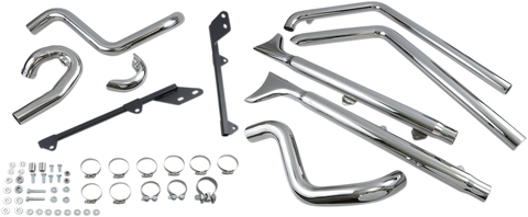 True Duals Exhaust System with Fishtail Mufflers Â— with Baffles