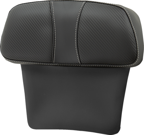 Chopped Tour Pak Backrest Pad - Dominator - Black w/ Carbon Fiber Inset - FLT/FLH &