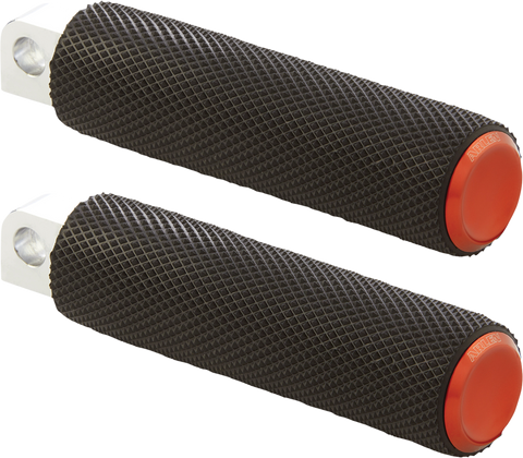 Knurled Footpegs - Male Mount - Orange