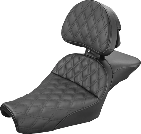 Explorer Seat - With Backrest - Lattice Stitched - Black - XL &