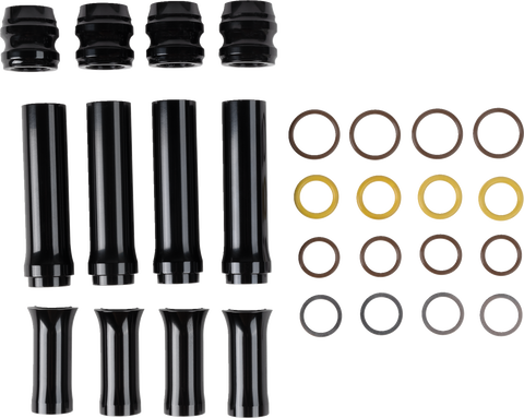 Pushrod Tube Cover Kit - 10 Gauge® - Black - Twin Cam