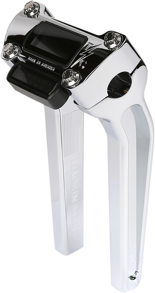 Handlebar Risers - Pull Back - 9-1/2" - Gauge Cutout - Chrome