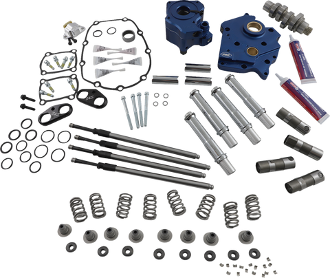 Cam Chest Kit with Plate - Chain Drive - Oil Cooled - 540 Cam - Chrome Pushrods - M8