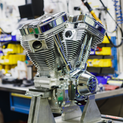 V124 Long Block Engine - Chrome/Natural - Big Twin | Custom Chasis w/Alternator-Style Primary