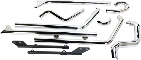 True Duals Exhaust System with Fishtail Mufflers Â— without Baffles