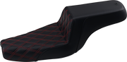 Step-Up Seat - Front Lattice Stitch/With Red Stitching - Black - XL