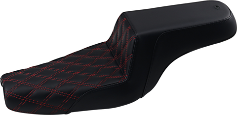 Step-Up Seat - Front Lattice Stitch/With Red Stitching - Black - XL