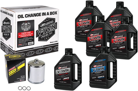 Twin Cam Synthetic 20W-50 Oil Change Kit - Chrome Filter