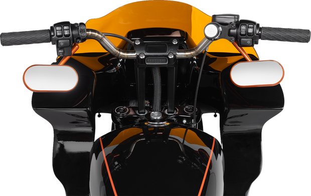 Handlebar Risers - Pull Back - 9-1/2" - Gauge Cutout - Black