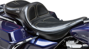 Maverick Daddy Long Legs Seat - Black - Stitched - FLT/FLHT '97-'01