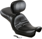 Maverick Seat - with Backrest - Stitched - Black - FLD/FXD '06-'17