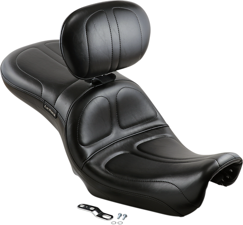 Maverick Seat - with Backrest - Stitched - Black - FLD/FXD &
