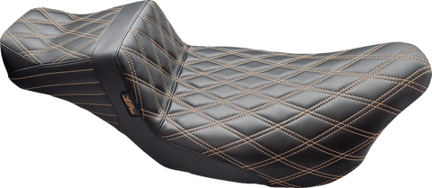 Tailwhip Daddy Long Legs Seat - Double Diamond w/ Chestnut Thread - FLH/FLT &