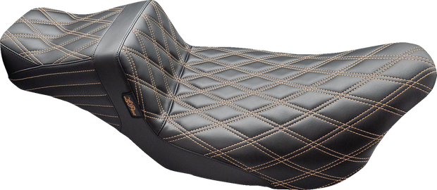 Tailwhip Daddy Long Legs Seat - Double Diamond w/ Chestnut Thread - FLH/FLT &
