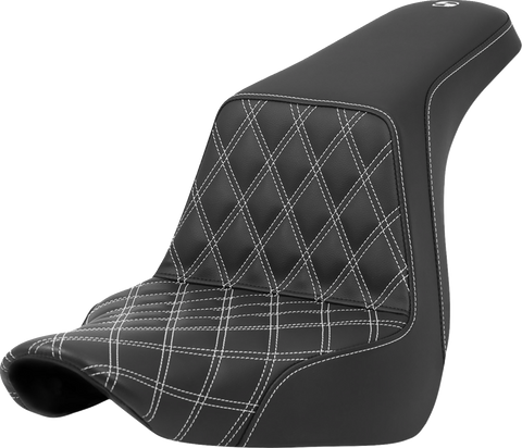Step-Up Seat - Front Lattice Stitch - White Stitch - FXLR/FLSB &