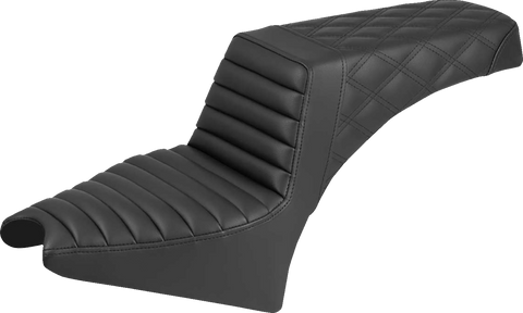 Step-Up Seat - Front Tuck-n-Roll/Rear Lattice Stitch - Black - Indian Scout &