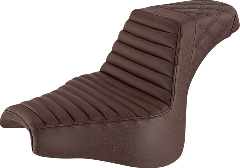 Step-Up Seat - Front Tuck-n-Roll/Rear Lattice Stitch - Brown - FXFB/S &