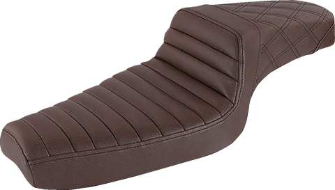 Step-Up Seat - Front Tuck-n-Roll/Rear Lattice Stitch - Brown