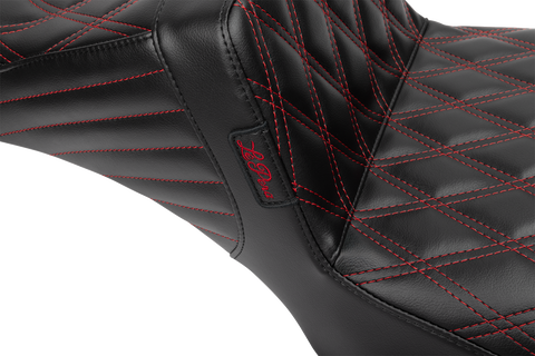 Tailwhip Daddy Long Legs Seat - Red Double Diamond Stitch - FLH/FLT &