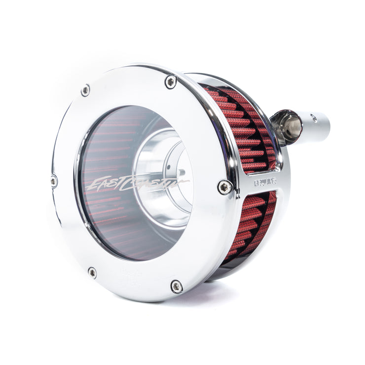 Twin Cam BA Air Cleaner Kit, Chrome finish, Red filter : 5458