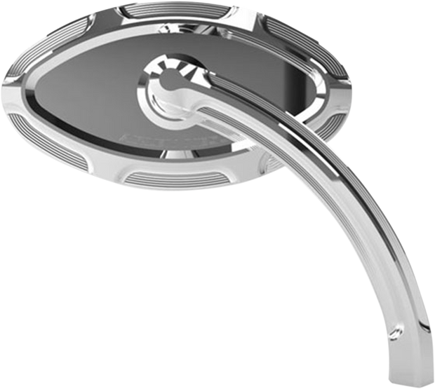 Mirror - Beveled - Side View - Short - Cat Eye - Chrome - Left