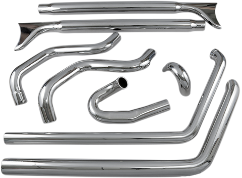 True Duals Exhaust System with Fishtail Mufflers Â— without Baffles