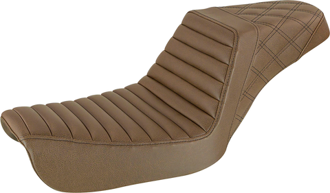 Step-Up Seat - Front Tuck-n-Roll/Rear Lattice Stitch - Brown - FXD