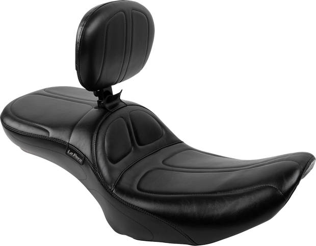 Maverick Daddy Long Legs Seat - With Backrest - Black - FLH/FLT &