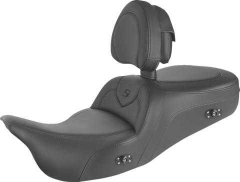 Heated RoadSofa™ Seat - With Backrest - Black w/ Black Stitching - FL&